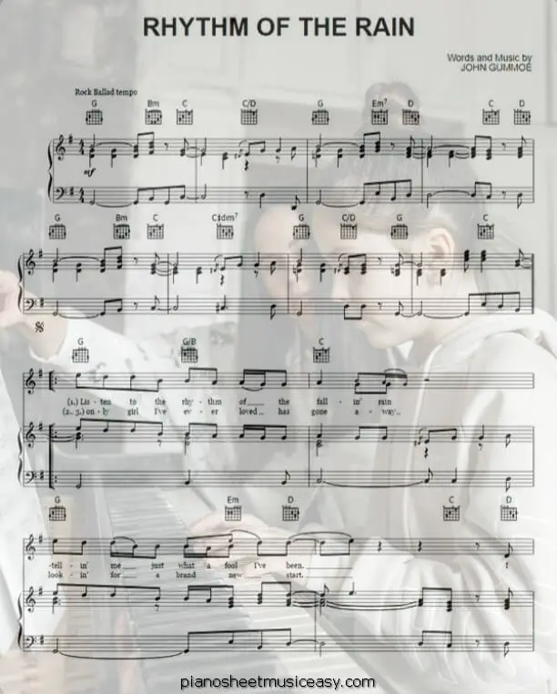  rhythm of the rain printable free sheet music for piano 