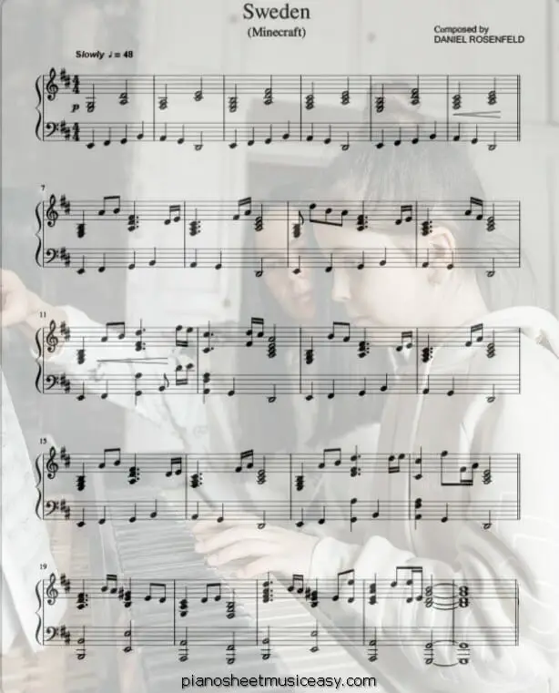 sweden printable free sheet music for piano 