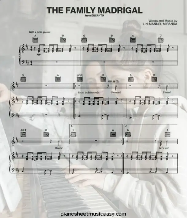 the family madrigal printable free sheet music for piano 