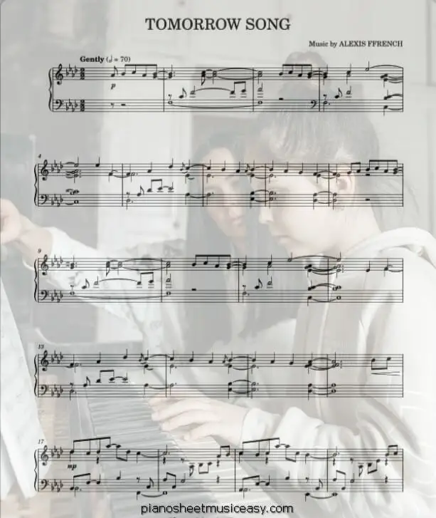 tomorrow song printable free sheet music for piano 