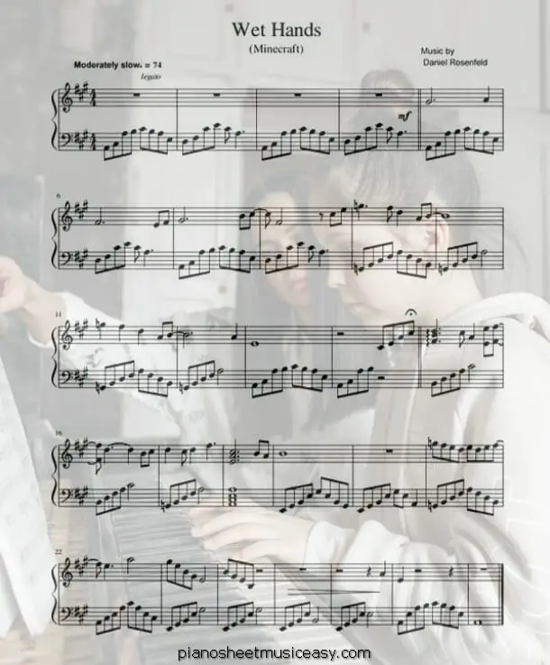 wet hands printable free sheet music for piano 