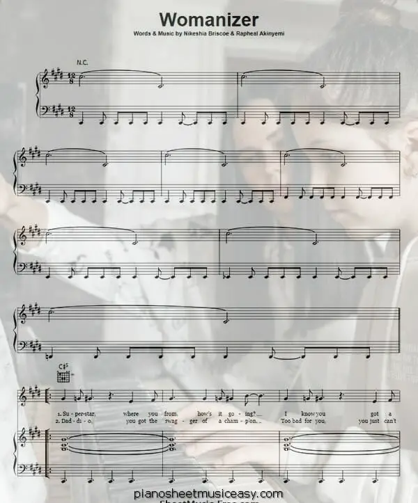 womanizer printable free sheet music for piano 
