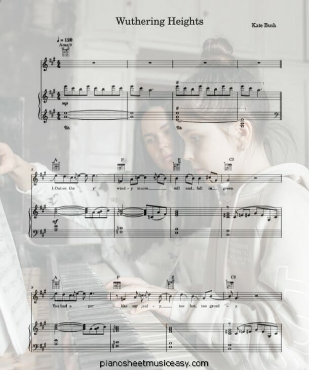 wuthering heights printable free sheet music for piano 